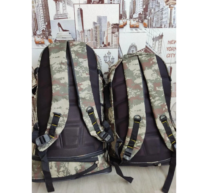 Рюкзак тактичний трансформер УНІВЕРСАЛЬНИЙ КМУФЛЯЖ об'ємом 40- 65 л, військовий, армійський, похідний