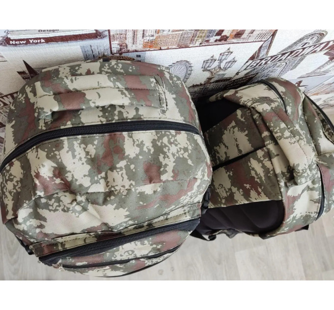 Рюкзак тактичний трансформер УНІВЕРСАЛЬНИЙ КМУФЛЯЖ об'ємом 40- 65 л, військовий, армійський, похідний