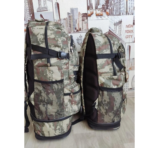 Рюкзак тактичний трансформер УНІВЕРСАЛЬНИЙ КМУФЛЯЖ об'ємом 40- 65 л, військовий, армійський, похідний