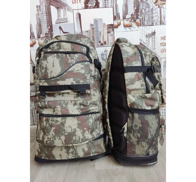 Рюкзак тактичний трансформер УНІВЕРСАЛЬНИЙ КМУФЛЯЖ об'ємом 40- 65 л, військовий, армійський, похідний